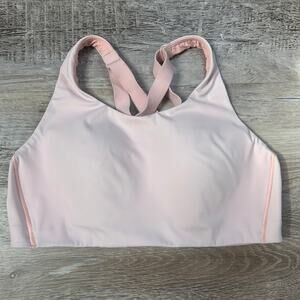 Lululemon Enlite Bra High Support Pink Crossback Sports Bra 34C Wireless